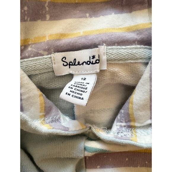 SPLENDID Longsleeve Cropped Striped Hoodie Sweatshirt Pullover Kids Size 12 - Picture 3 of 5
